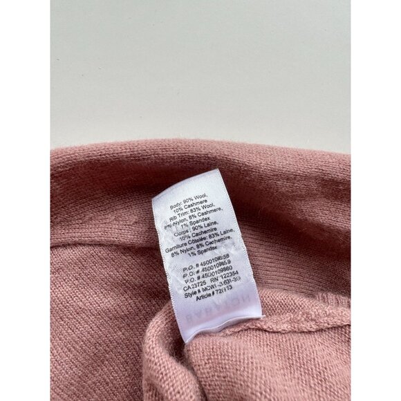 Aritzia BABATON Perry Mauve Ivory Wool Cashmere Knit Mock Neck Sweater, Size XXS - Picture 11 of 15